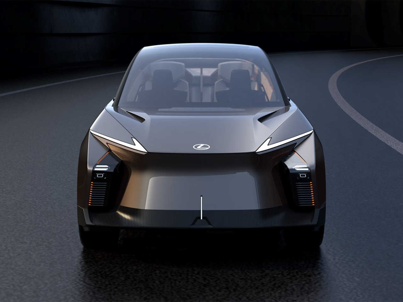 Lexus LF-ZL samochód koncepcyjny jadący po drodze